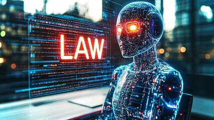 Poster - New technology in the courtroom explores artificial intelligence and justice in modern law systems