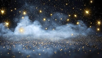 Poster - Sparkling Night Sky Smoke Background