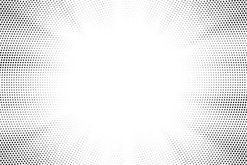 Fototapete - Halftone background vector, abstract backdrop design with two tone pattern and copy space for edit your content. Radial effect halftone background.