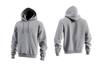 Poster - Stylish gray hoodie showcasing a modern design and comfortable fit for everyday casual wear