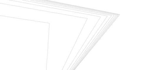 Poster - Minimalist Abstract Line Art - Geometric Architecture and Futuristic Design - Vector Illustration