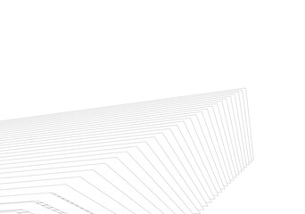 Poster - Minimalist Abstract Line Art - Geometric Architecture and Futuristic Design - Vector Illustration