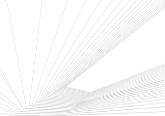 Poster - Minimalist Abstract Line Art - Geometric Architecture and Futuristic Design - Vector Illustration