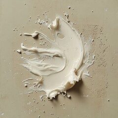 Poster - Creamy substance splashing on a textured surface during a creative culinary experiment or art project