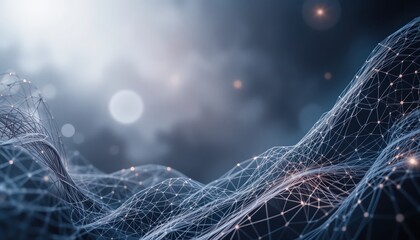 Poster - Exploring digital connectivity through abstract networks virtual space graphic visualization futuristic environment high-resolution viewpoint technology concept