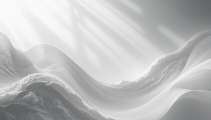 Poster - Serene light breaking through abstract waves digital art minimalist design calming atmosphere aerial view concept of tranquility in nature