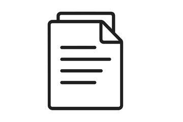 Aufkleber - Simple line vector icon of a document featuring multiple text lines and a folded corner for digital design purposes