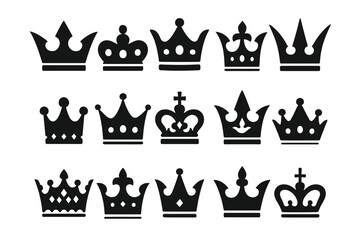 Aufkleber - Various vector line crown icons suitable for design projects and decorative elements