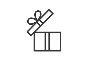 Poster - Gift box icon featuring an open design with a bow, perfect for representing celebrations, parties, and special occasions