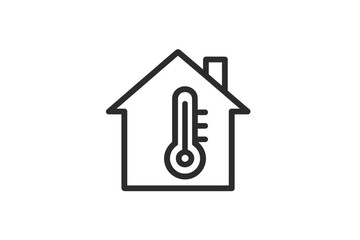 Poster - Home temperature control icon representing heating and cooling systems for improved indoor comfort and energy efficiency