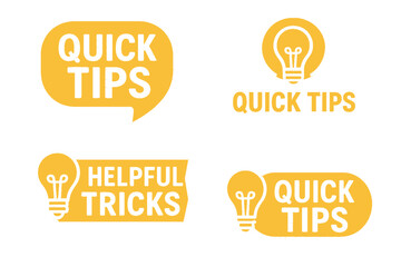 Poster - Collection of line vector icons featuring quick tips and helpful tricks in various designs suitable for digital use