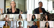 © fizkes - Footage collage view head shot portrait of different generation and race women talk through videoconference, listen companions, staring at camera, negotiate, lead formal conversation using videocall