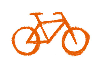 Wall Mural - bicycle icon crayon chalk drawing vector
