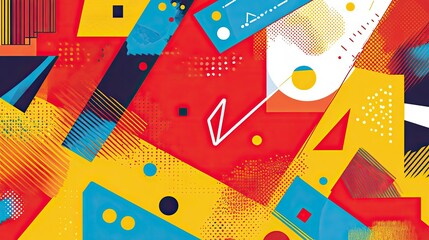 Poster - Vibrant Abstract Geometric Patterns with Bold Colors and Shapes