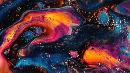 Poster - Abstract Colorful Fluid Art with Swirling Patterns and Textures