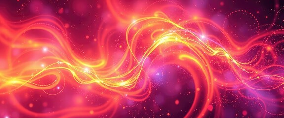 Wall Mural - abstract swirling plasma, vibrant digital particles, glowing energy field, flow, glowing