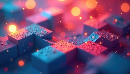 Wall Mural - geometric shapes, repeating design, soft focus, abstract, seamless, contemporary