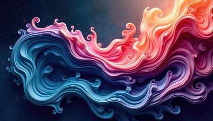 Wall Mural - intricate swirling organic forms creating a flowing pattern, nature, creative, ripple