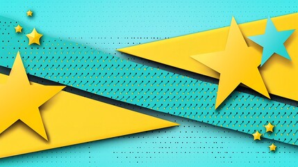 Leinwandbilder - Colorful design showcasing stars and geometric shapes on a textured background