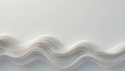 Poster - Waves of paper undulating in minimalist style studio setting abstract art calm environment top-down view concept of flow and fluidity