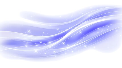 Poster - Blue Waves Decorated With Glittering Stars Against White Backgrounds