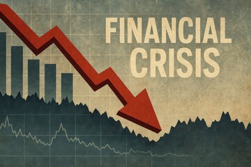 Poster - Dramatic Downtrend Illustration Representing Financial Crisis Concept