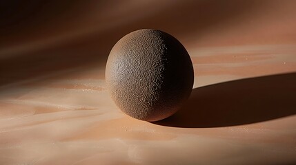 Leinwandbilder - A textured brown egg resting on a light colored surface