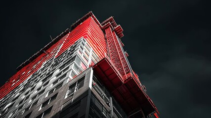 Poster - Construction Site Showcasing a Towering Modern Building in Progress Generative AI