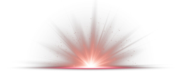 Wall Mural - Light blast spreads rapidly with vivid glowing sharpness. Transparent sun flare flickers across digital artwork scene. Sparkling particles flow softly in radiant explosion field. Magic burst releases 