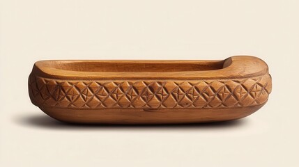 Poster - A Detailed View of a Decorative Hand Carved Wooden Boat