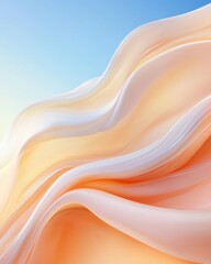 Poster - Elegant Abstract Flowing Silk with Gradient Background, Soft Warm Colors and Curves