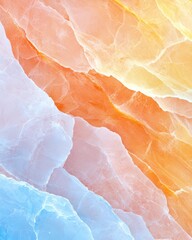 Poster - Colorful Abstract Marble Texture with Gradient Orange, Pink, and Blue Tones for Backgrounds