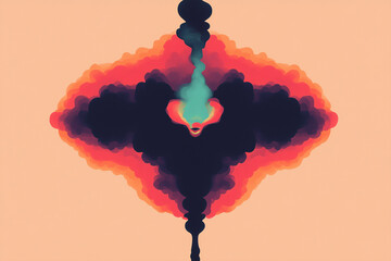 Poster - Abstract smoke cloud art: An artistic interpretation of smoke, the image features swirling patterns and vibrant colors, creating a dynamic and abstract composition.