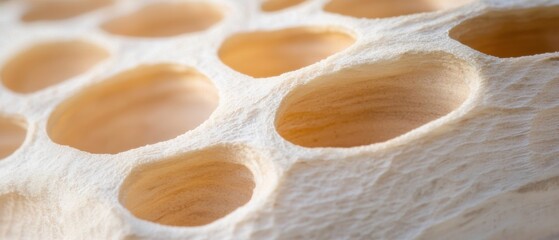 Poster - Abstract Textured Surface: Organic Shapes and Soft, Beige Tones, Ideal for Backgrounds and Design