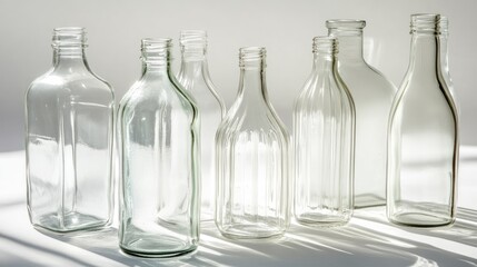 Poster - Collection of Glass Bottles with Unique Shapes and Textures