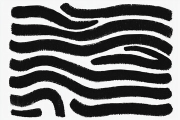 Poster - Abstract Swirls: An elegant abstract design showcases bold black brushstrokes that gracefully swirl and undulate across a refined, textured canvas.