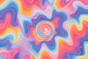 Poster - Colorful Swirls: An abstract, dynamic composition of vivid colors swirling together to create a mesmerizing and vibrant visual experience, like a psychedelic candy.