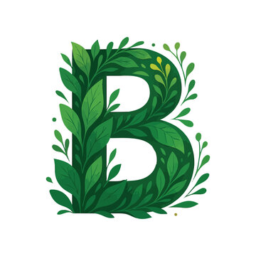 Botanical B , A fresh and leafy logo design blending nature with typography. 