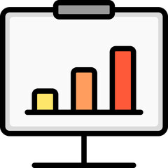 Poster - financial chart: Visual representation of data depicted through three rising bars representing different values.