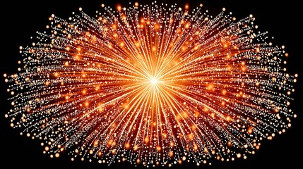 Poster - Abstract Orange and Gold Firework Explosion on Black Background