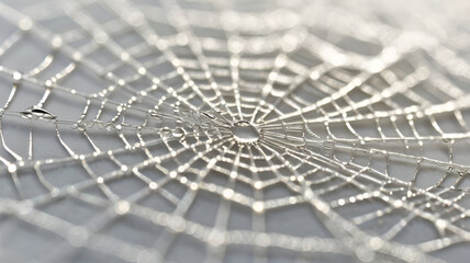spider web with dew drops