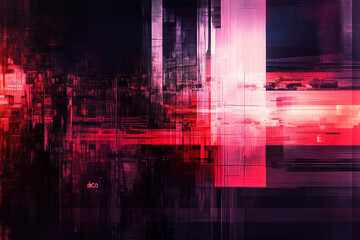 Poster - Abstract Geometric Data Flow: A dynamic composition of geometric shapes and intersecting lines, rendered in a gradient of vivid colors. Evoking a sense of technological complexity and abstract form.
