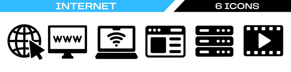 internet icon. internet icon set