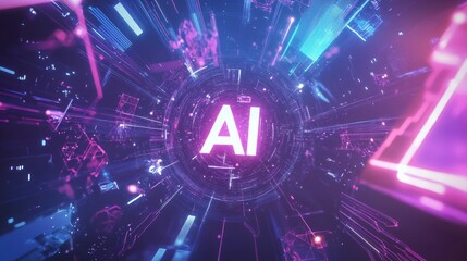 Aufkleber - Abstract, graphic letters 'AI' at the center
