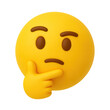 © Ben Trobat - 3D thinking emoji with hand on chin on transparent background