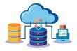 © Tanu - Illustration showing data being transferred from a cloud to a server and a device.