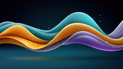 Poster - Dynamic flowing waves colorful patterns in digital space abstract image futuristic environment artistic viewpoint