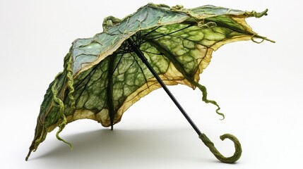 Poster - An artistic creation of a decorative open umbrella with leaf design