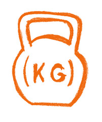Wall Mural - weight icon crayon chalk drawing vector