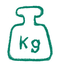 Wall Mural - weight icon crayon chalk drawing vector